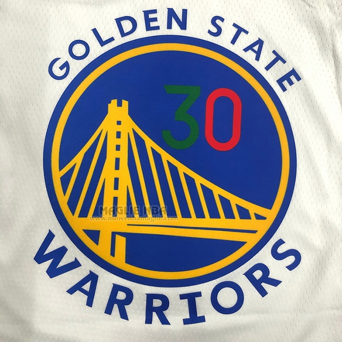 Maglia
 Stephen Curry NO 30 Golden State Warriors Slam Dunk Special Mexico Edition 2022 Bianco

